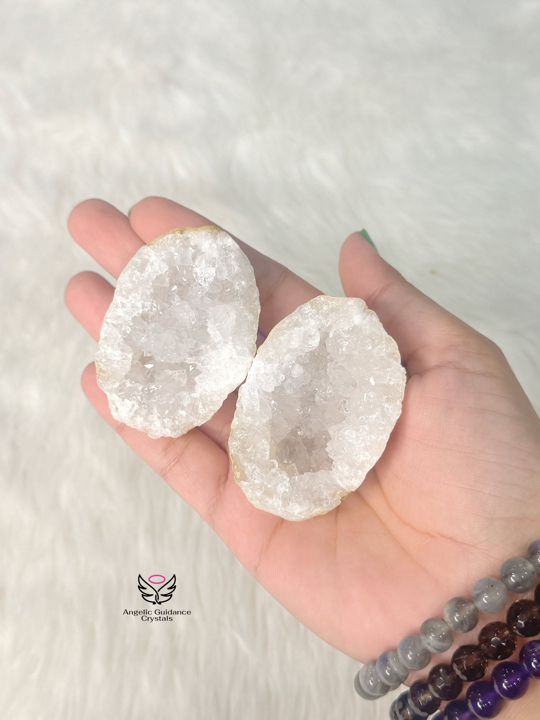 Quartz Wish Fulfilling Geode Pair
