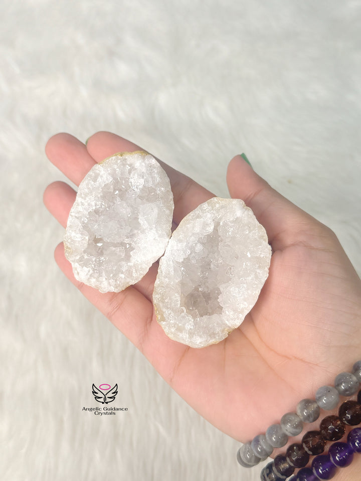 Quartz Wish Fulfilling Geode Pair
