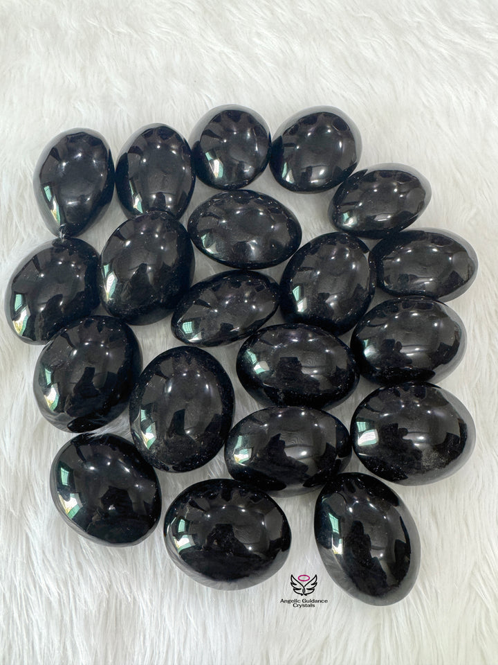 Black Obsidian Palm Stone AAA