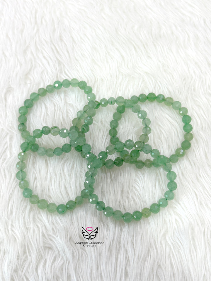 Green Aventurine Faceted Bracelet 8mm AAA