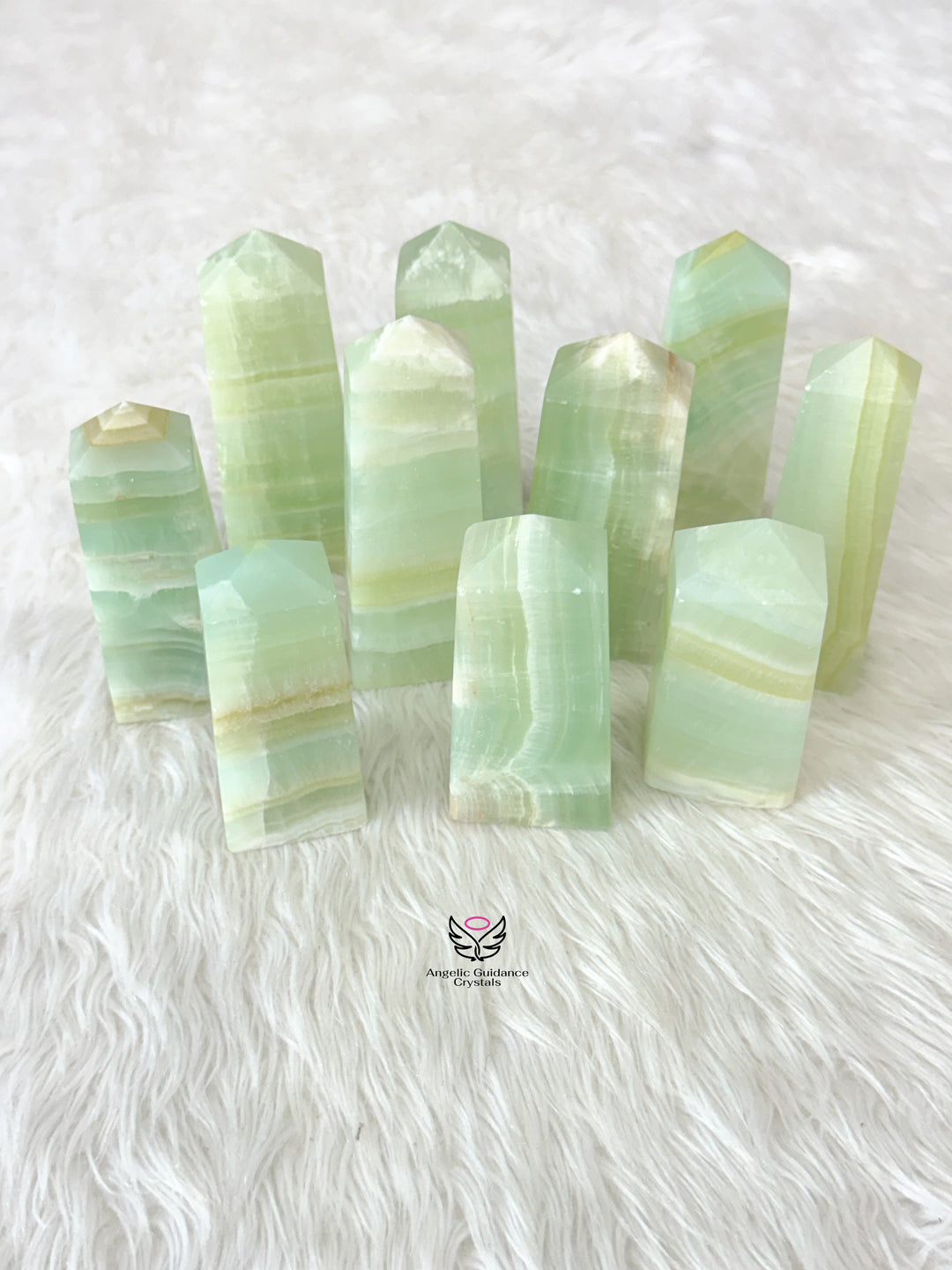 Pistachio Green Calcite Tower Large