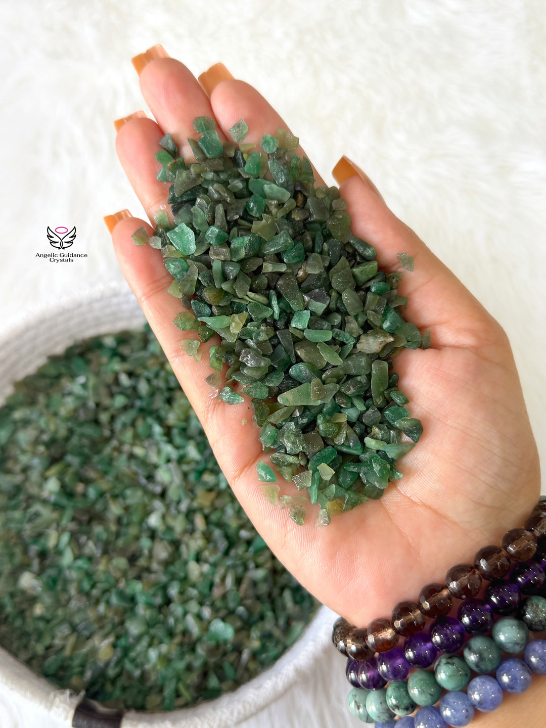Green Aventurine Dark Chips