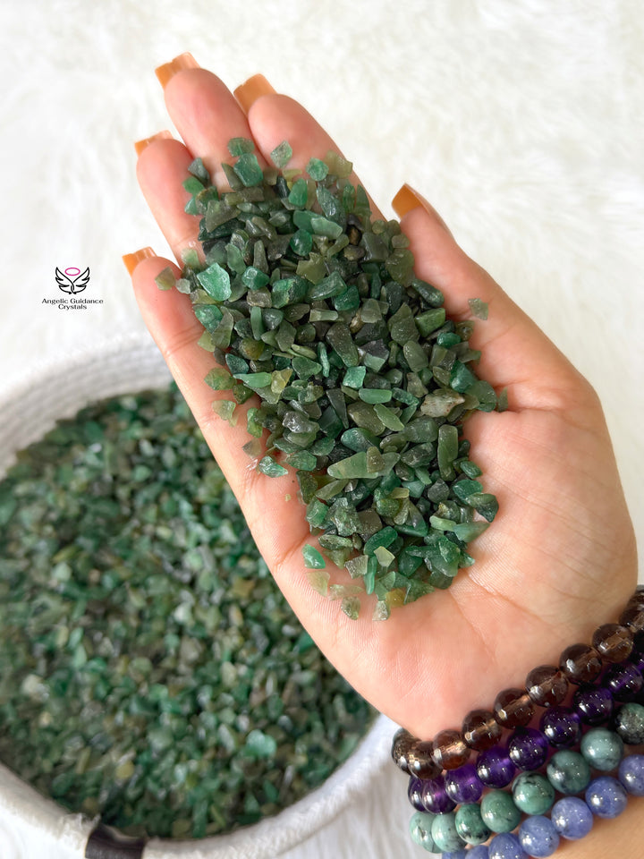 Green Aventurine Dark Chips