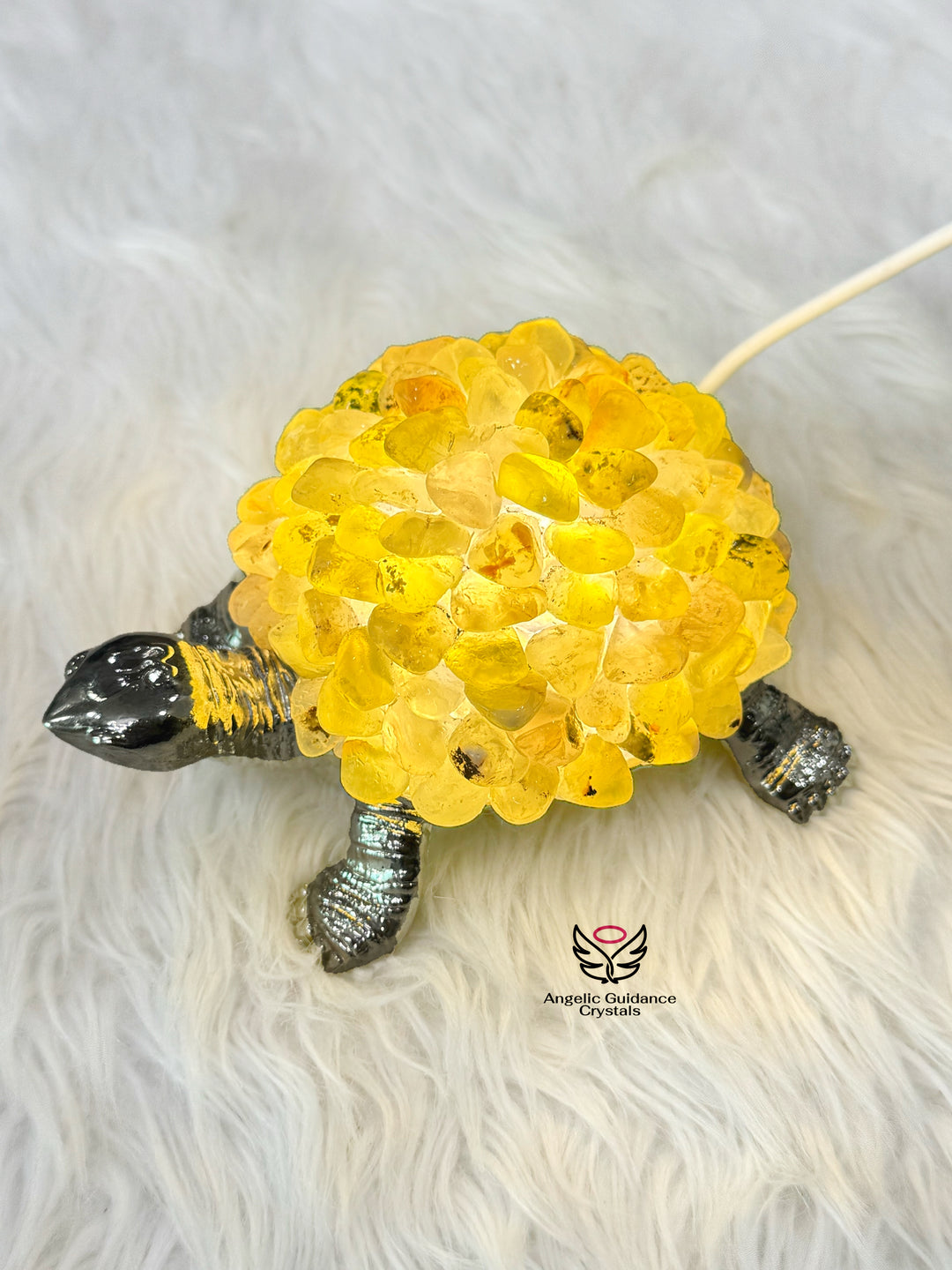 Lemon Quartz Tortoise Lamp