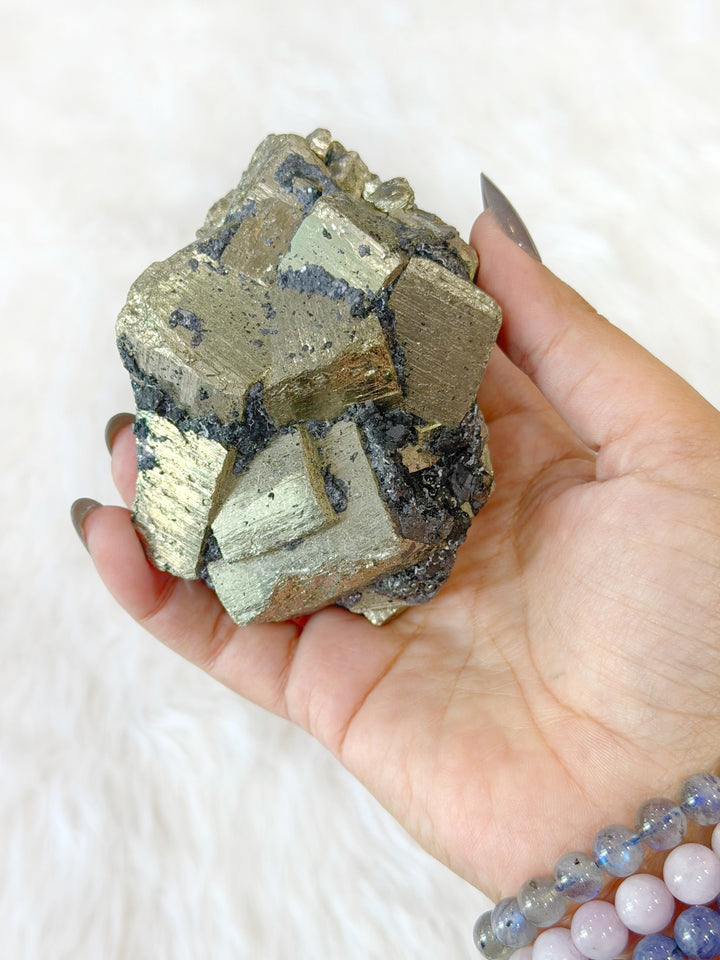 Pyrite Cubic Cluster With Sphalerite 12