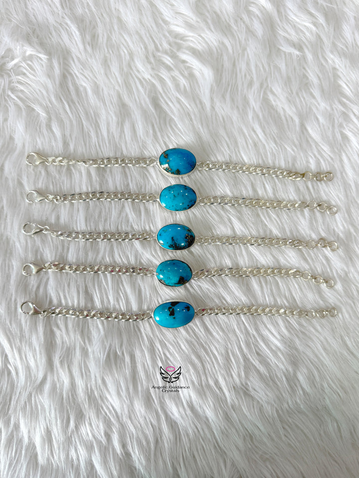 Turquoise Iranian Firoza Silver Bracelet