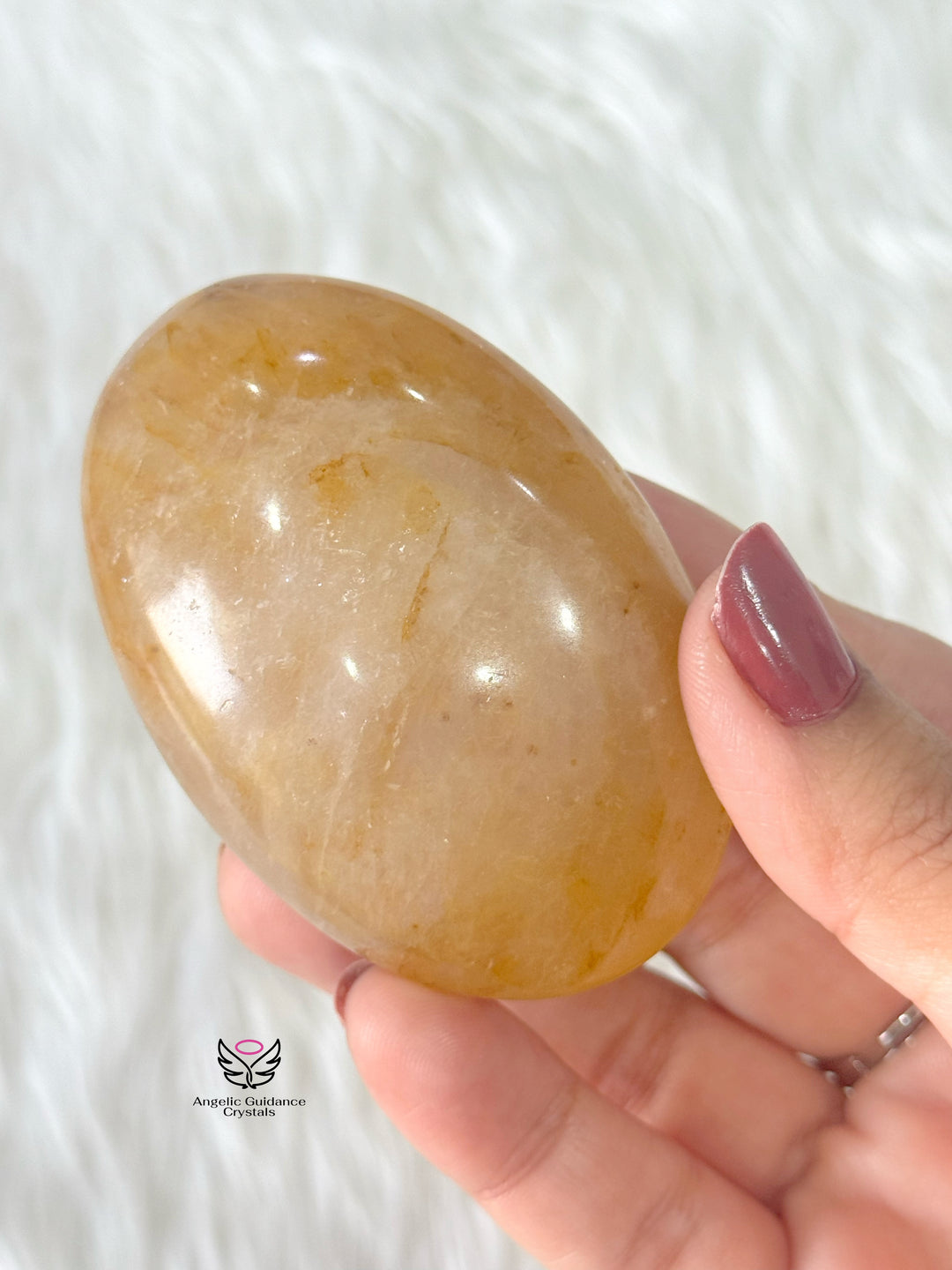 Golden Healer Quartz Palm Stone