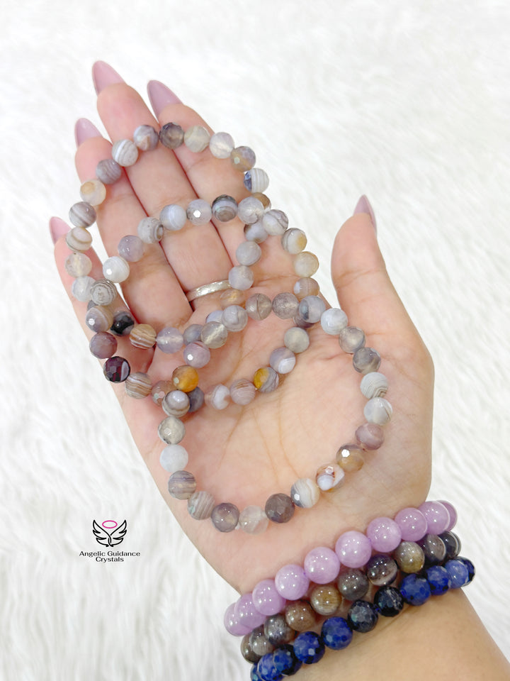 Botswana Agate Faceted 8mm Bracelet