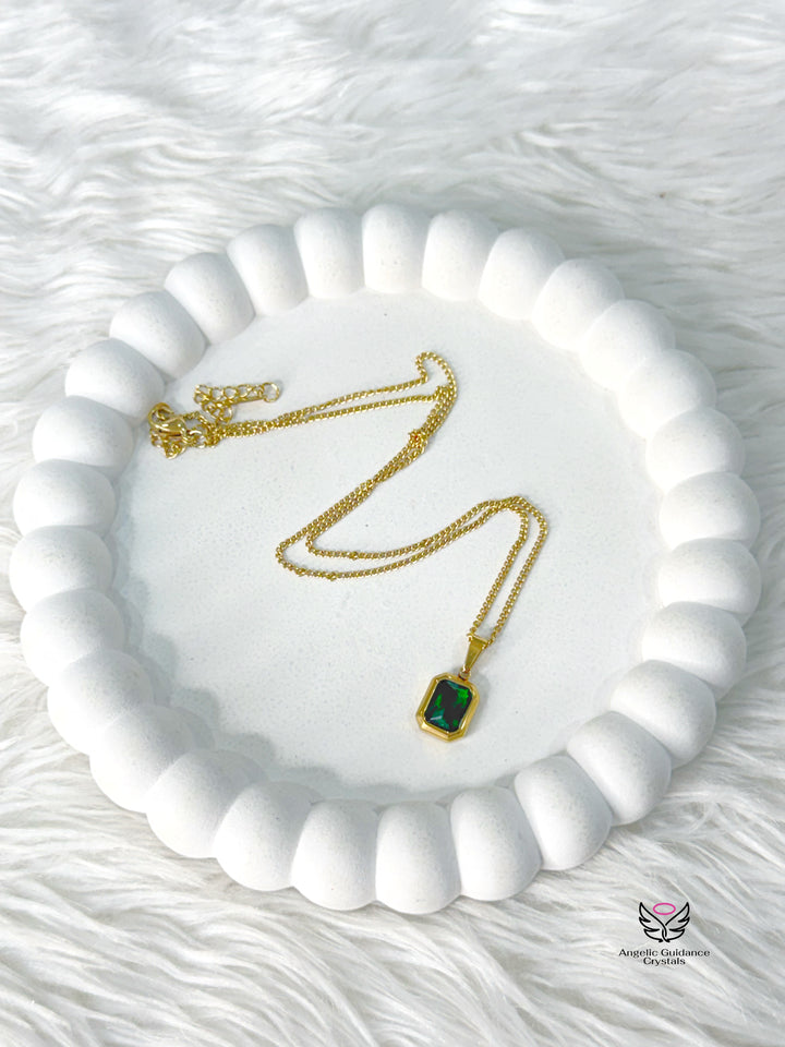 Emerald Anti Tarnish Necklace