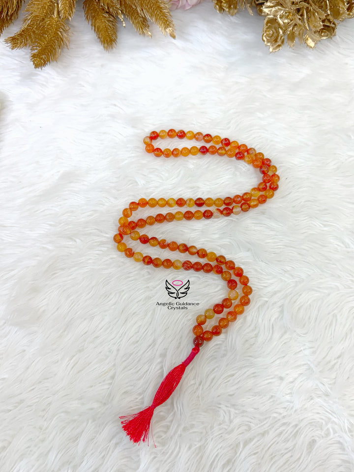Carnelian Round 108 Beads Mala