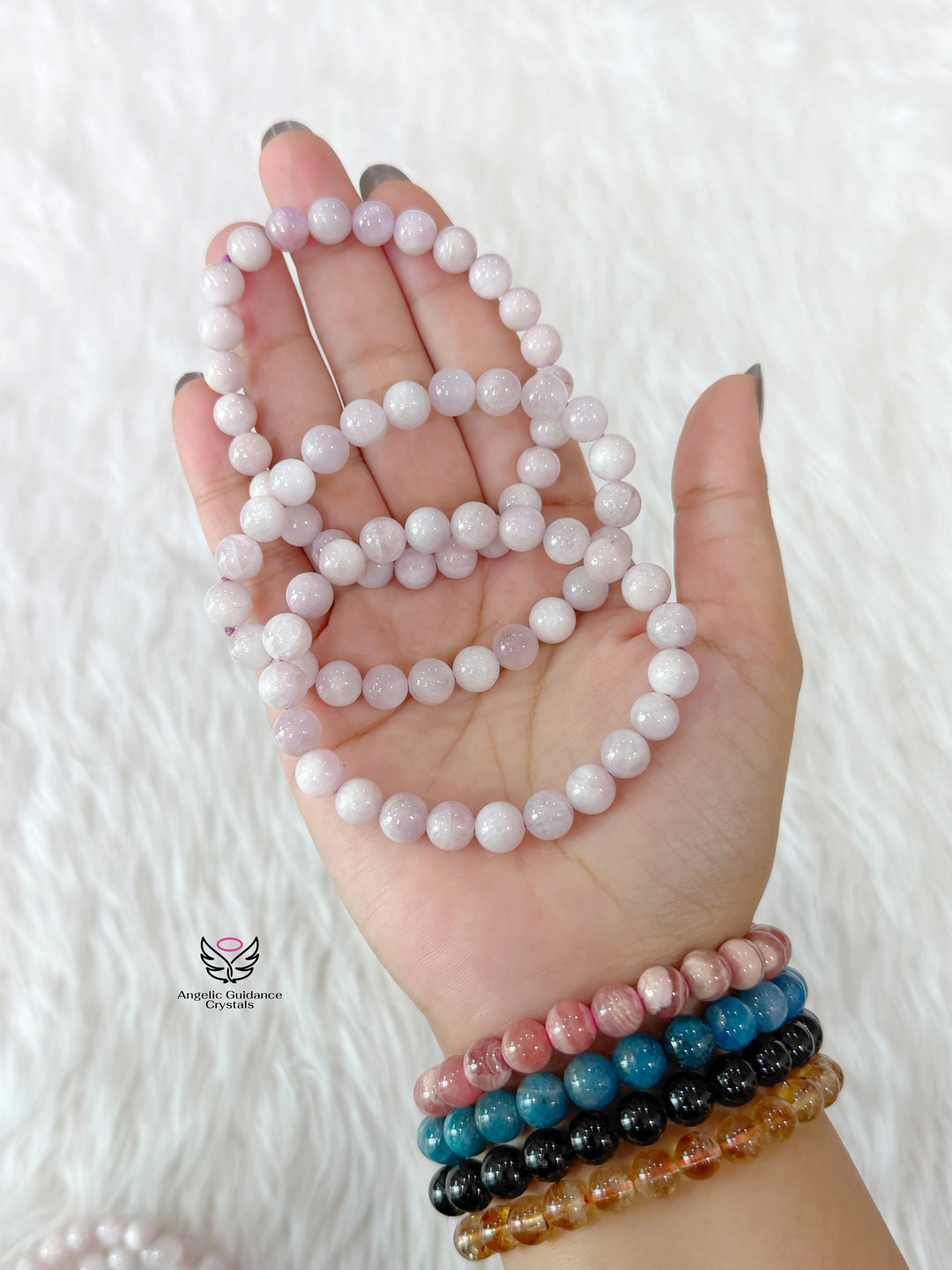 Kunzite Round Bracelet Aa 8mm