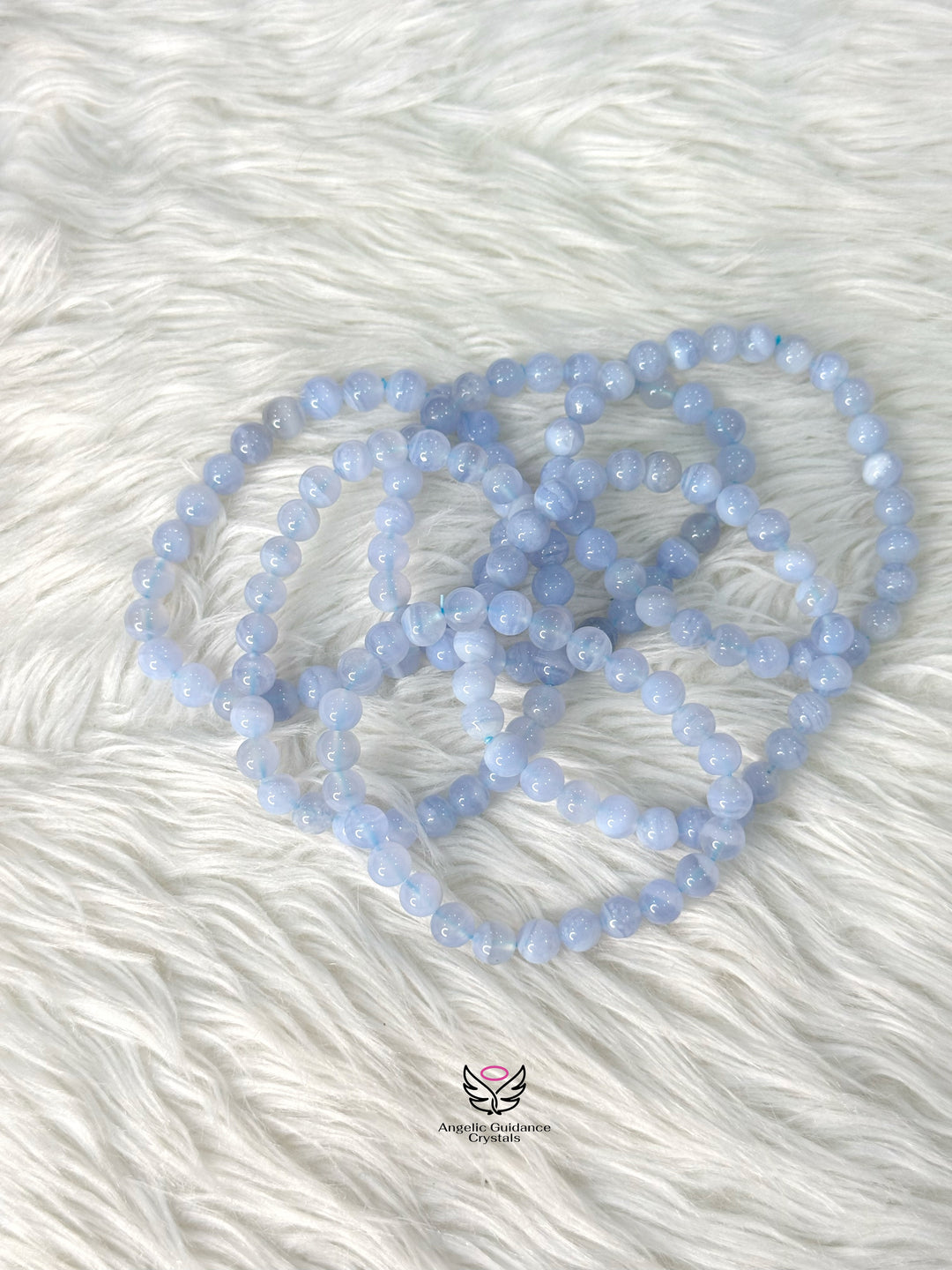 Blue Lace Agate Bracelet AAA 7mm