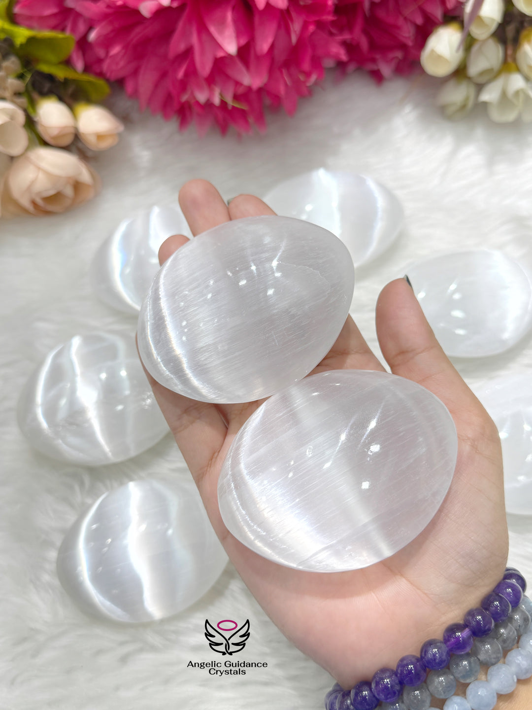 Selenite PalmStone