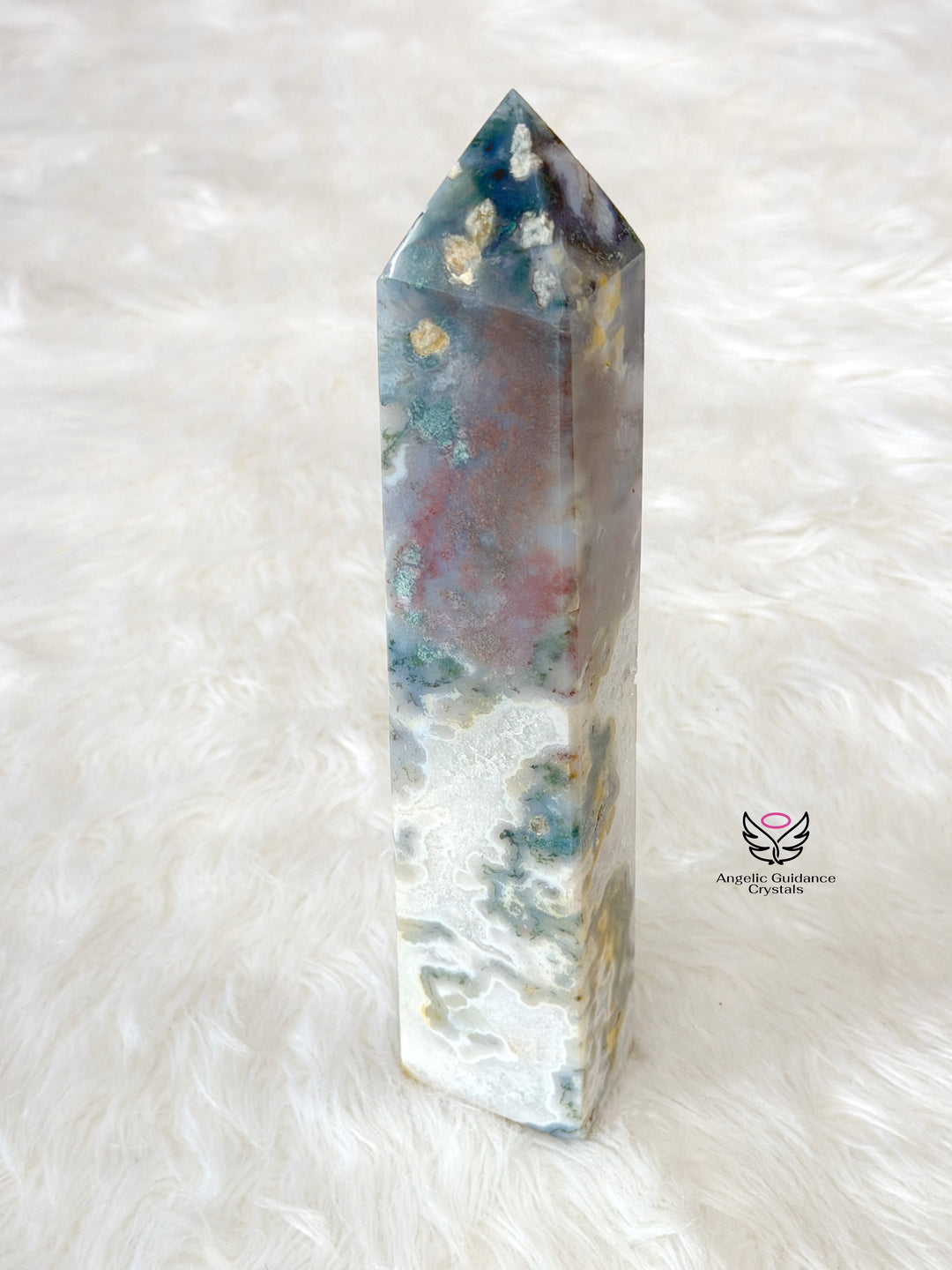 Moss Agate Druzy Tower 4