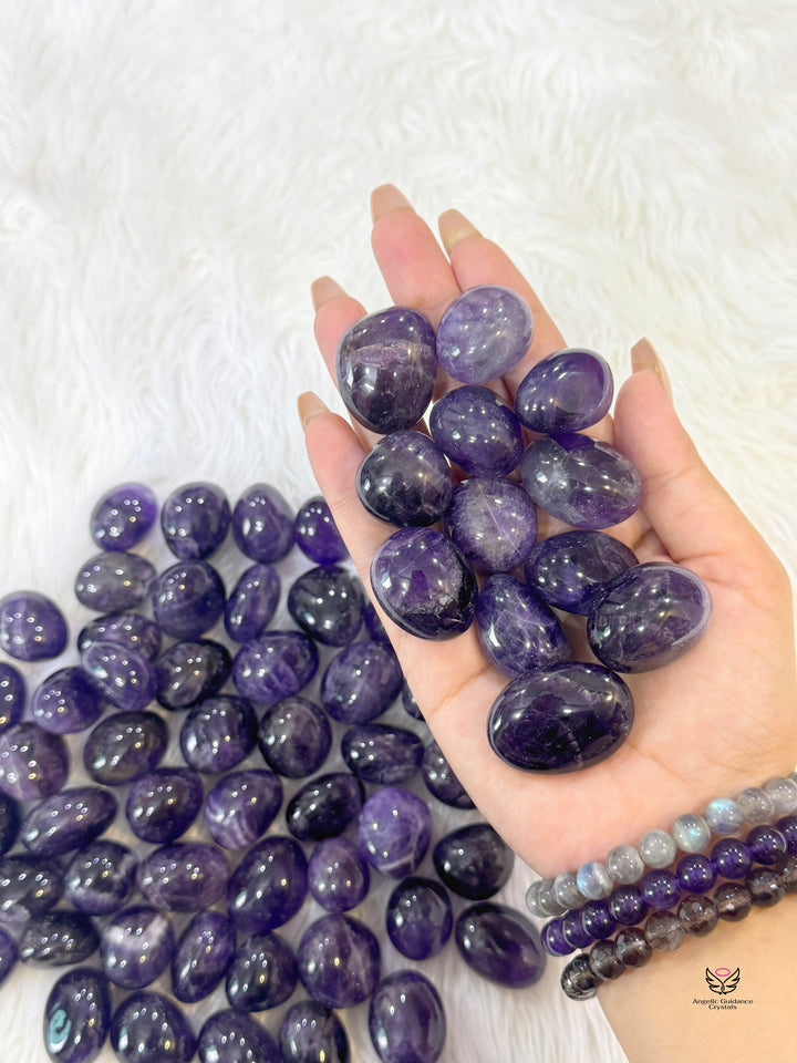 Amethyst Brazilian Natural Dark Tumble