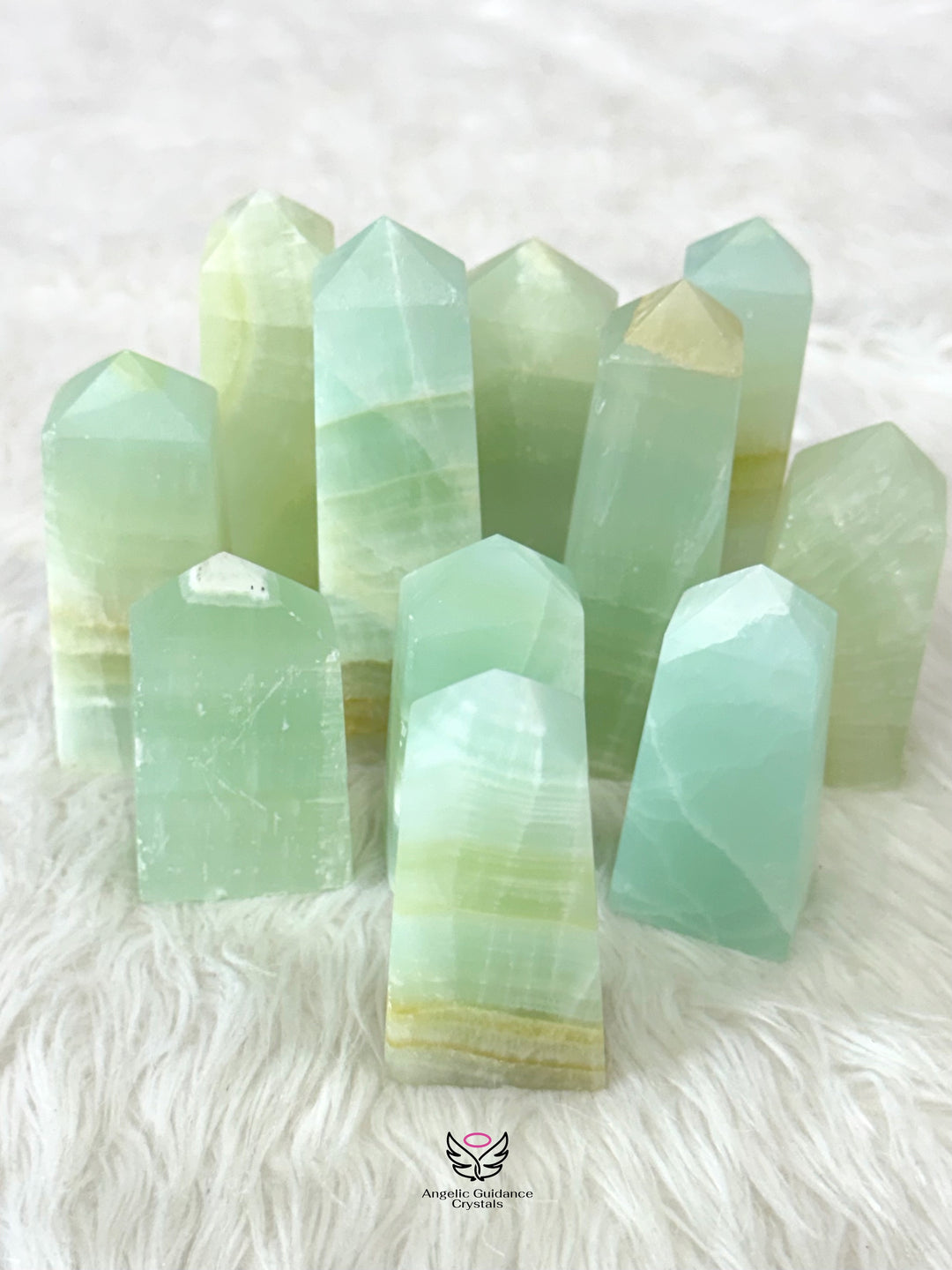 Pistachio Green Calcite Tower Medium