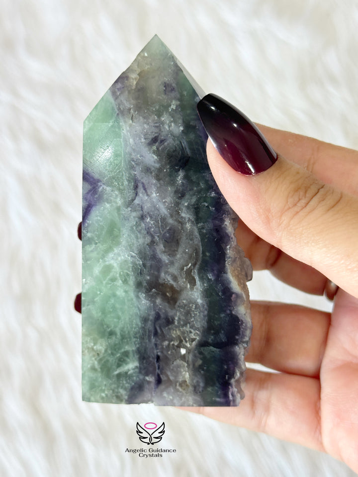 Rainbow Fluorite Raw Tower