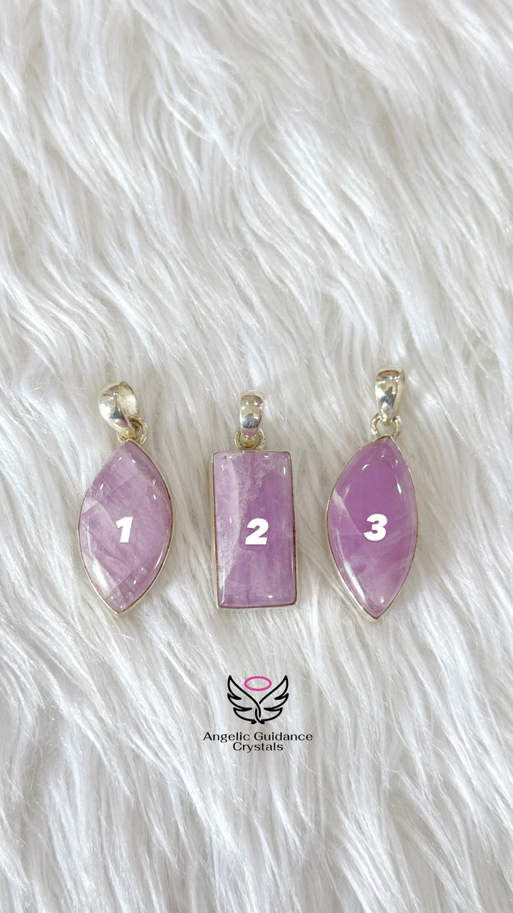 Kunzite Silver Pendant | Love And Compassion