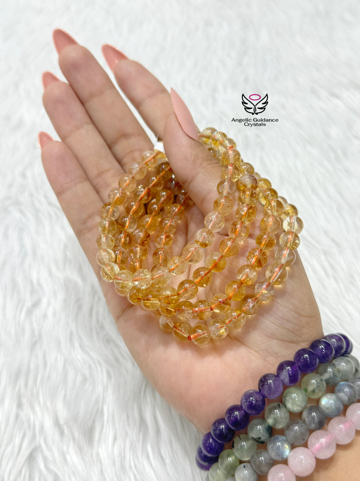 Citrine Round 7 MM Bracelet AAA