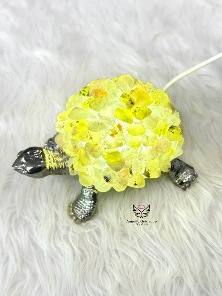 Lemon Quartz Tortoise Lamp