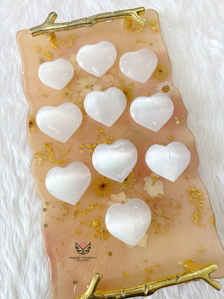 Selenite Heart Medium