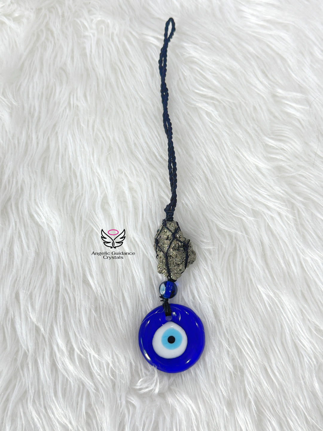 Pyrite Evil Eye Hanging