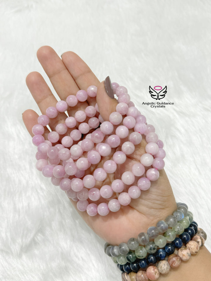 Kunzite Round Bracelet 8mm Aaa