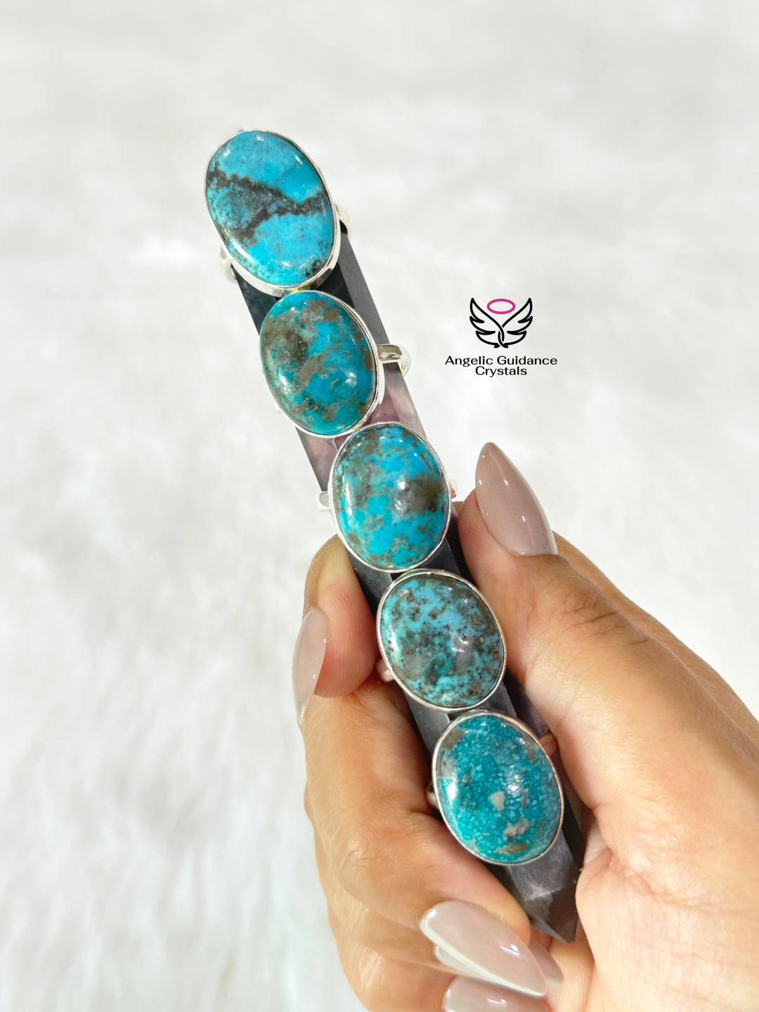 Turquoise Iranian Firoza Large Silver Ring