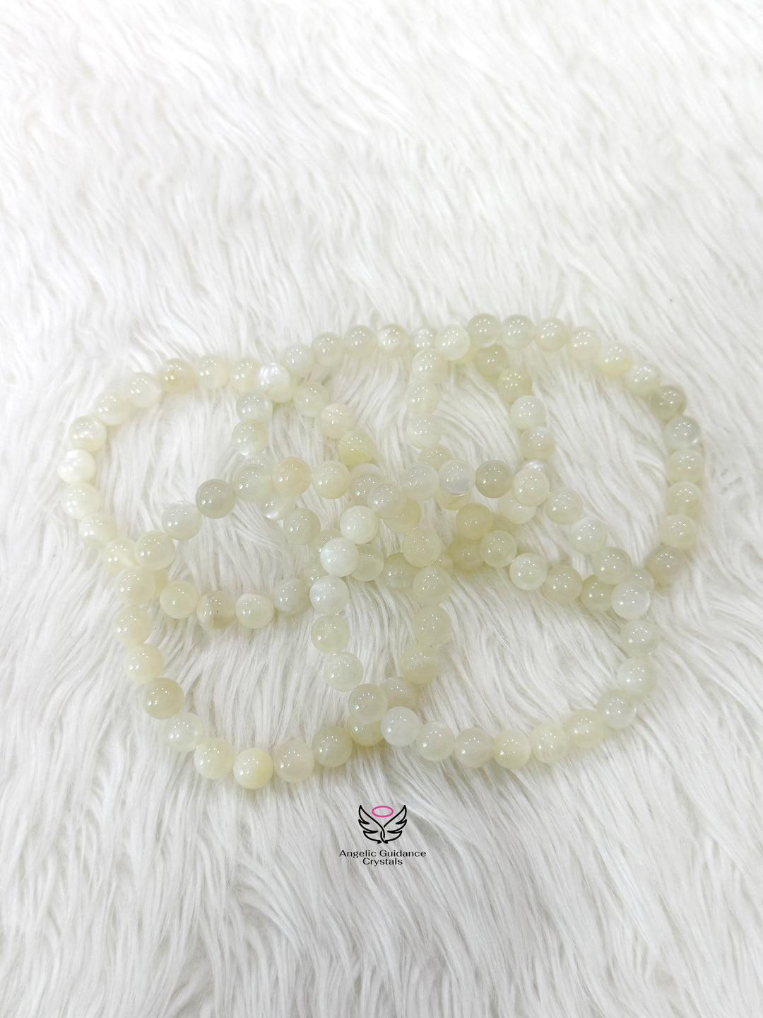White Moonstone Bracelet 8mm Aaa