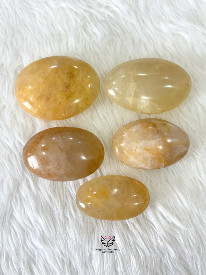 Golden Healer Quartz Palm Stone