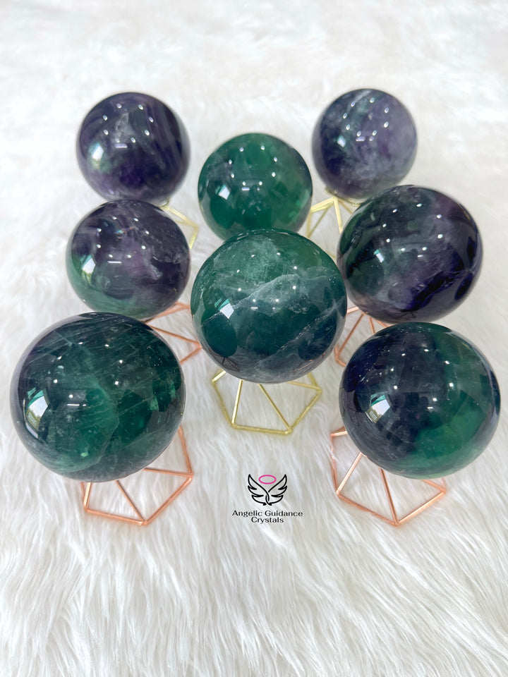 Rainbow Fluorite Sphere  Large AAA