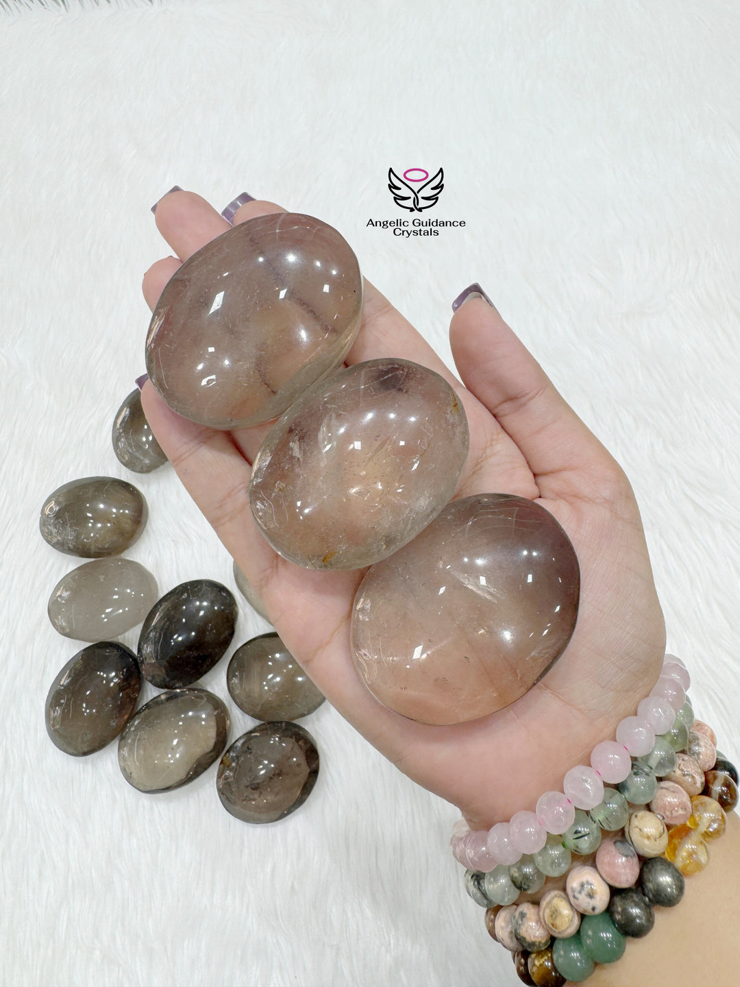 Smoky Quartz Palm Stone AAA