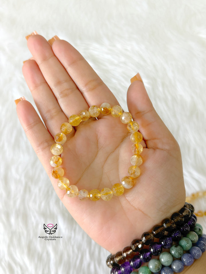Citrine Faceted Bracelet 8mm