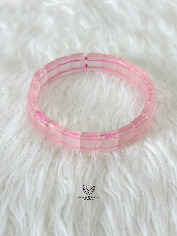 Rose Quartz Pyramid Bracelet