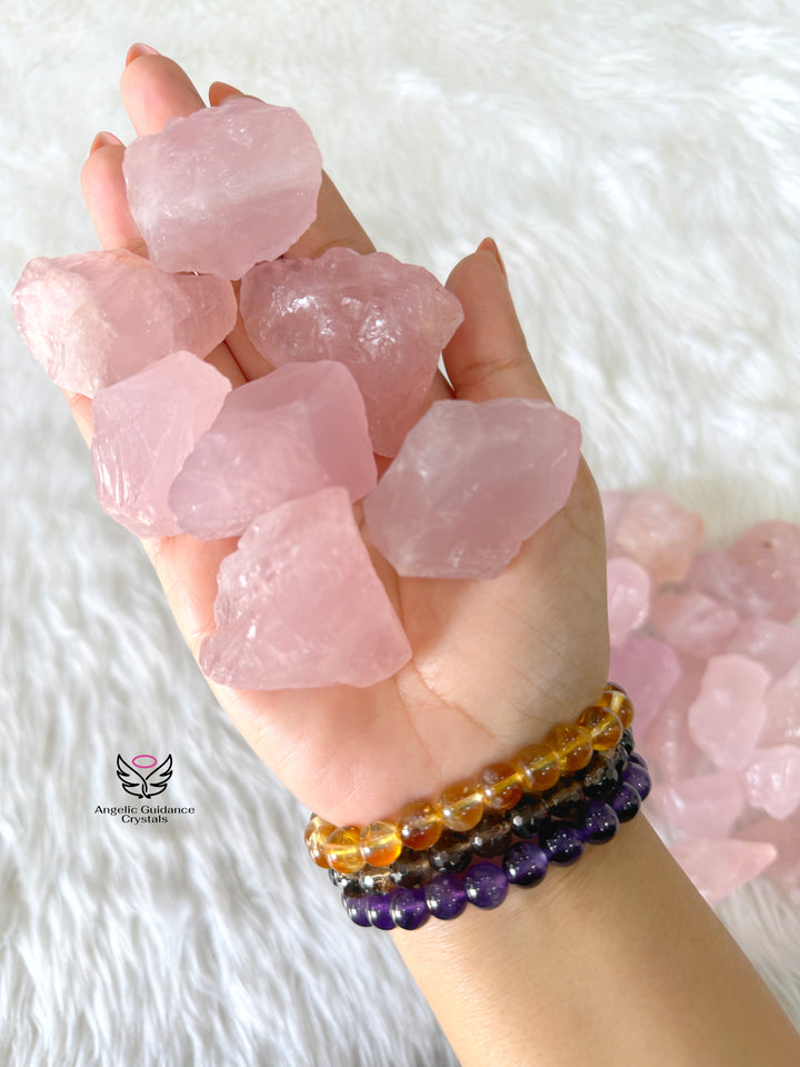Rose Quartz Raw Stone Medium
