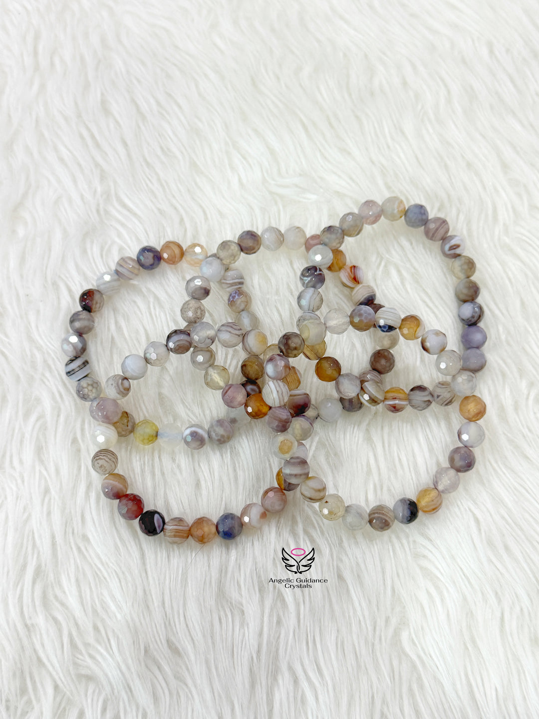 Botswana Agate Faceted 8mm Bracelet