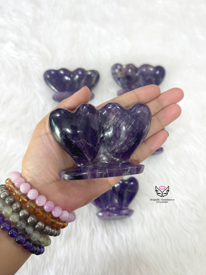 Amethyst Twin Heart