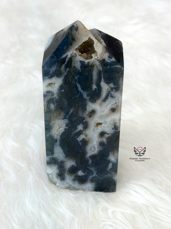 Moss Agate Druzy Tower 3