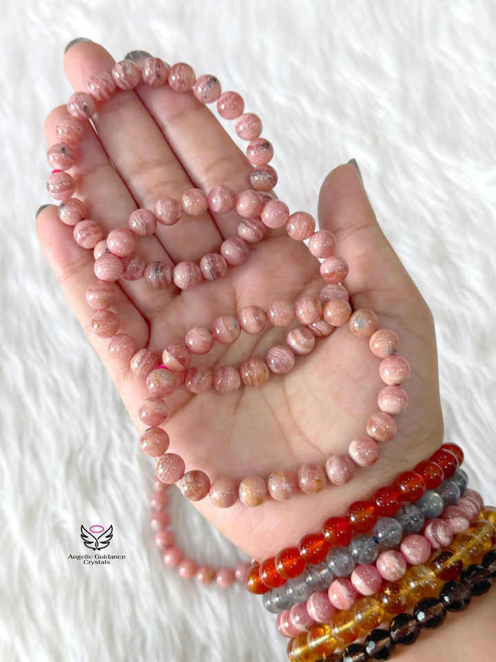 Rhodochrosite Bracelet 8mm Aaa