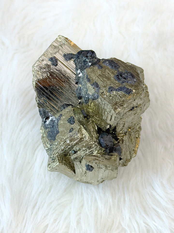 Pyrite Cubic Cluster With Sphalerite 5