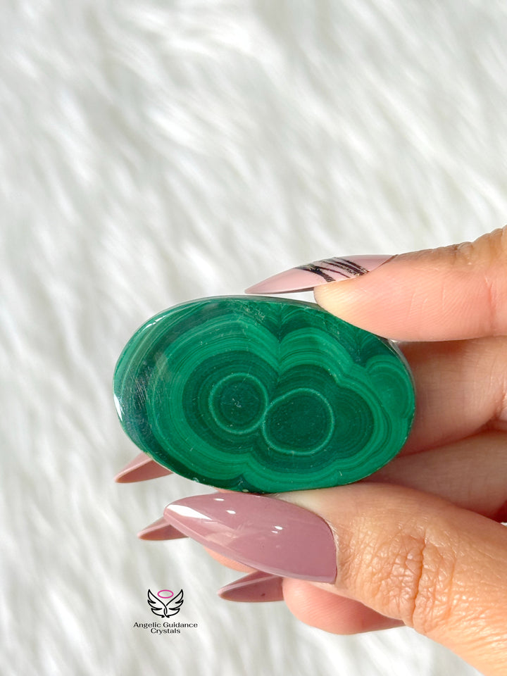 Malachite Slice Oval