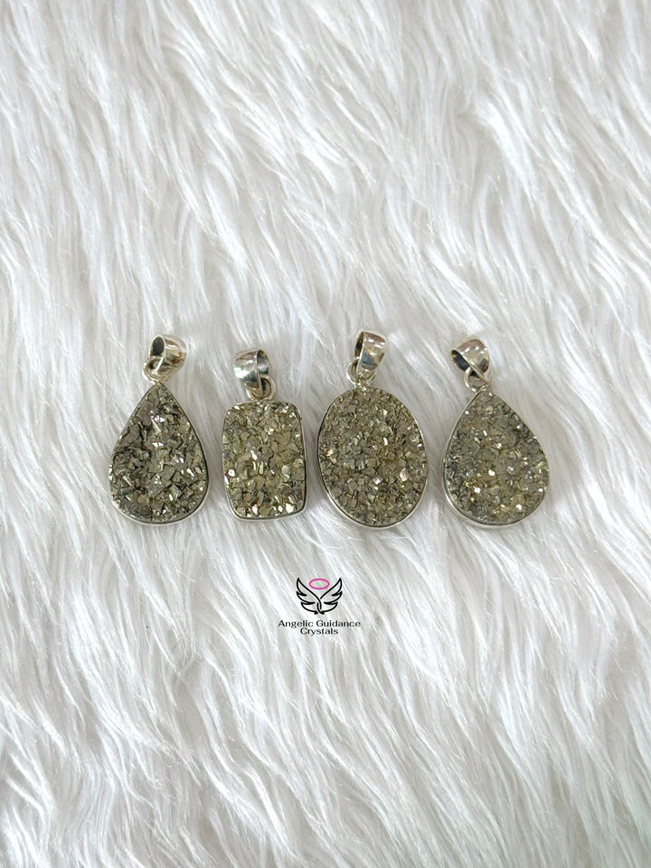 Pyrite Silver Pendant | Wealth And Abundance
