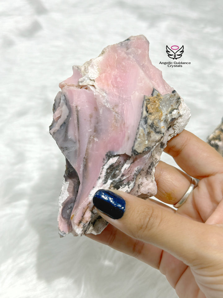 Pink Opal Raw Stone From Peru Large