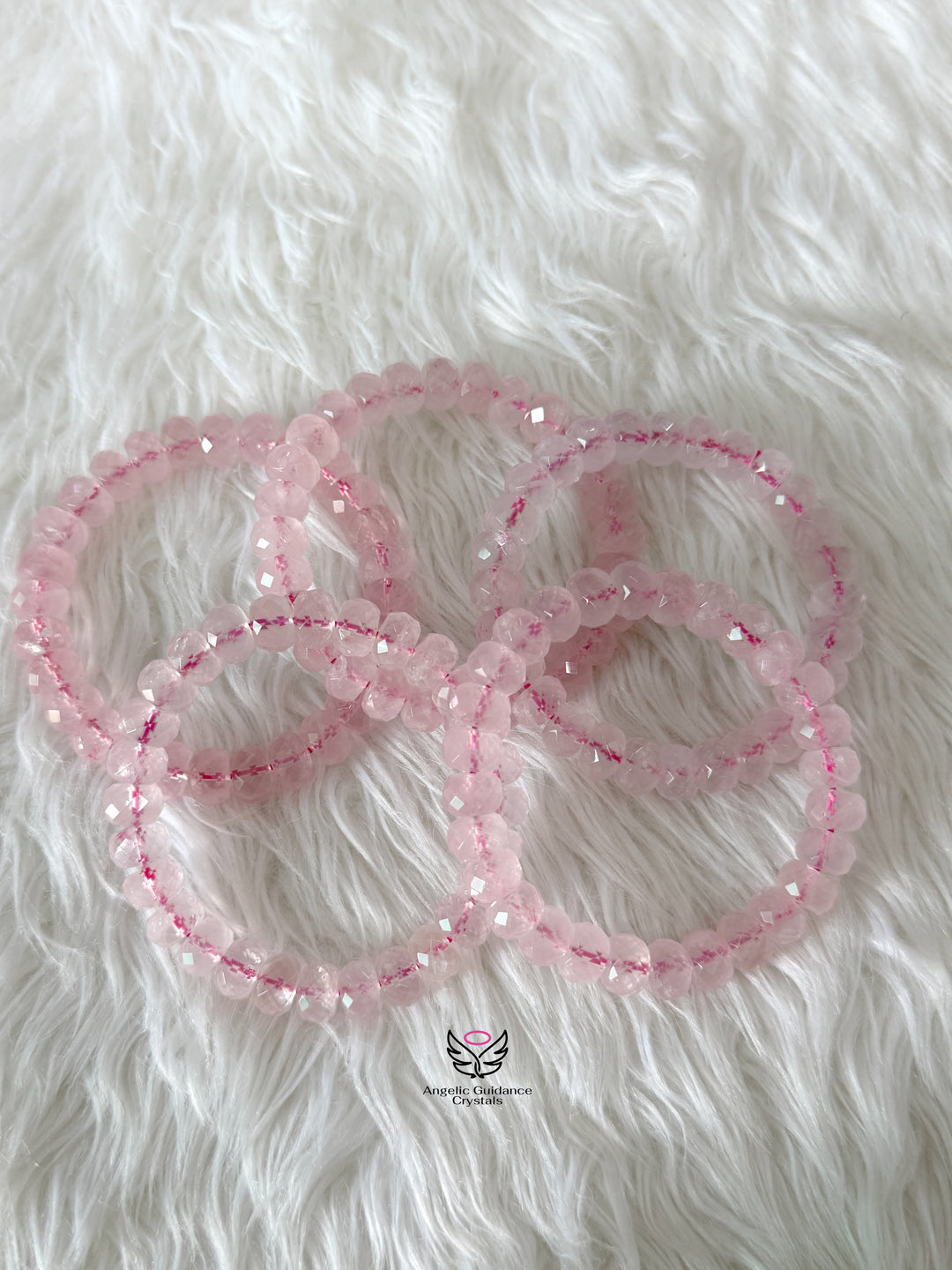 Rose Quartz Rondelle Bracelet 10mm