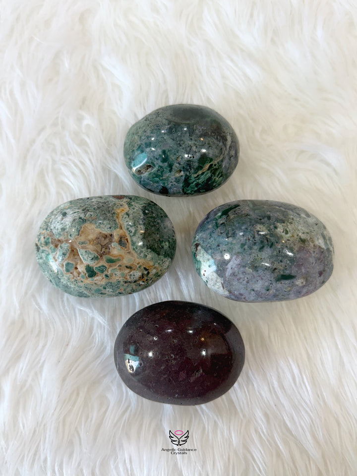 Ocean Green Jasper Palm Stone