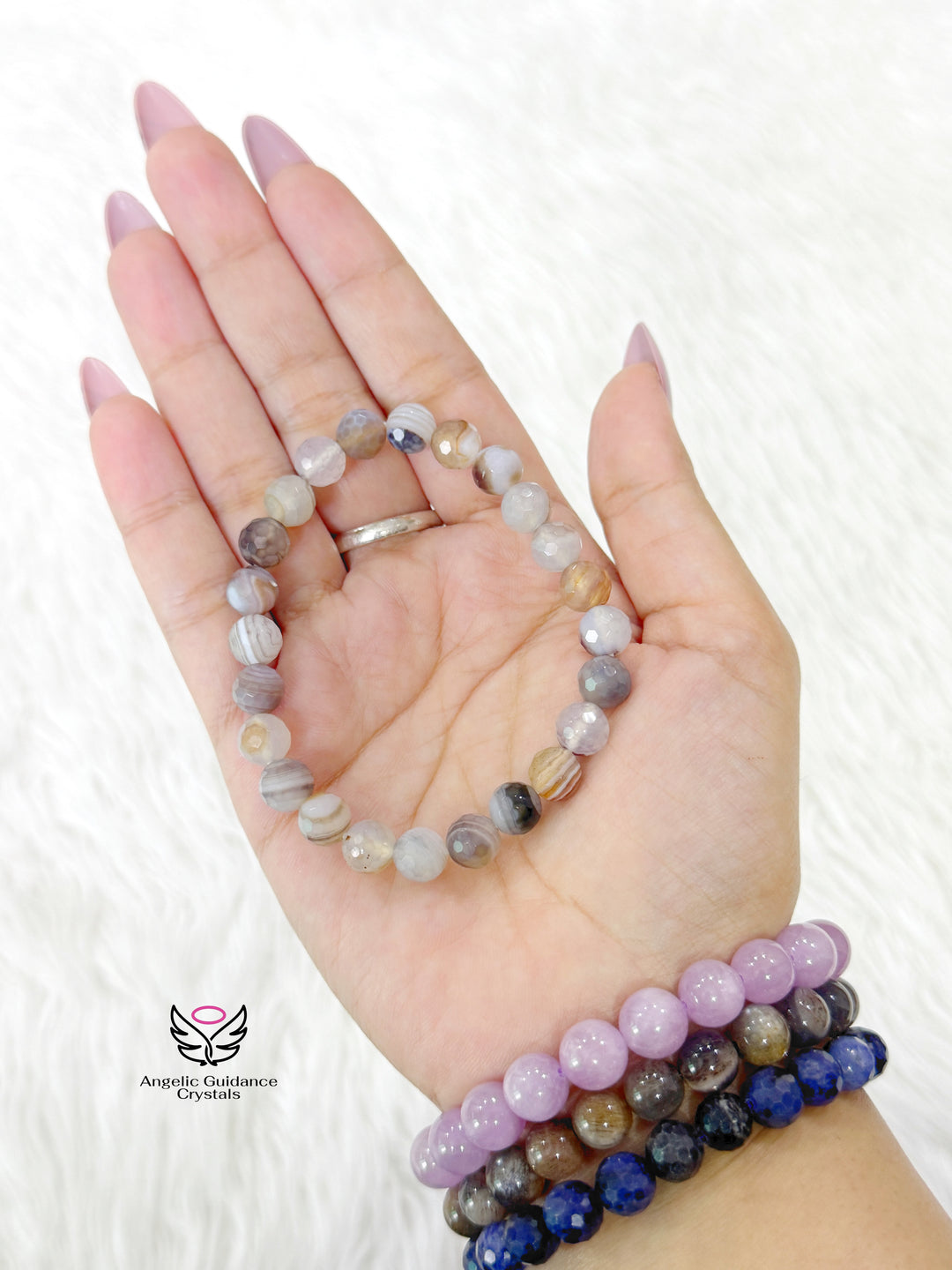 Botswana Agate Faceted 8mm Bracelet