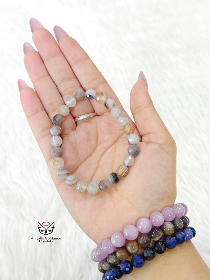 Botswana Agate Faceted 8mm Bracelet
