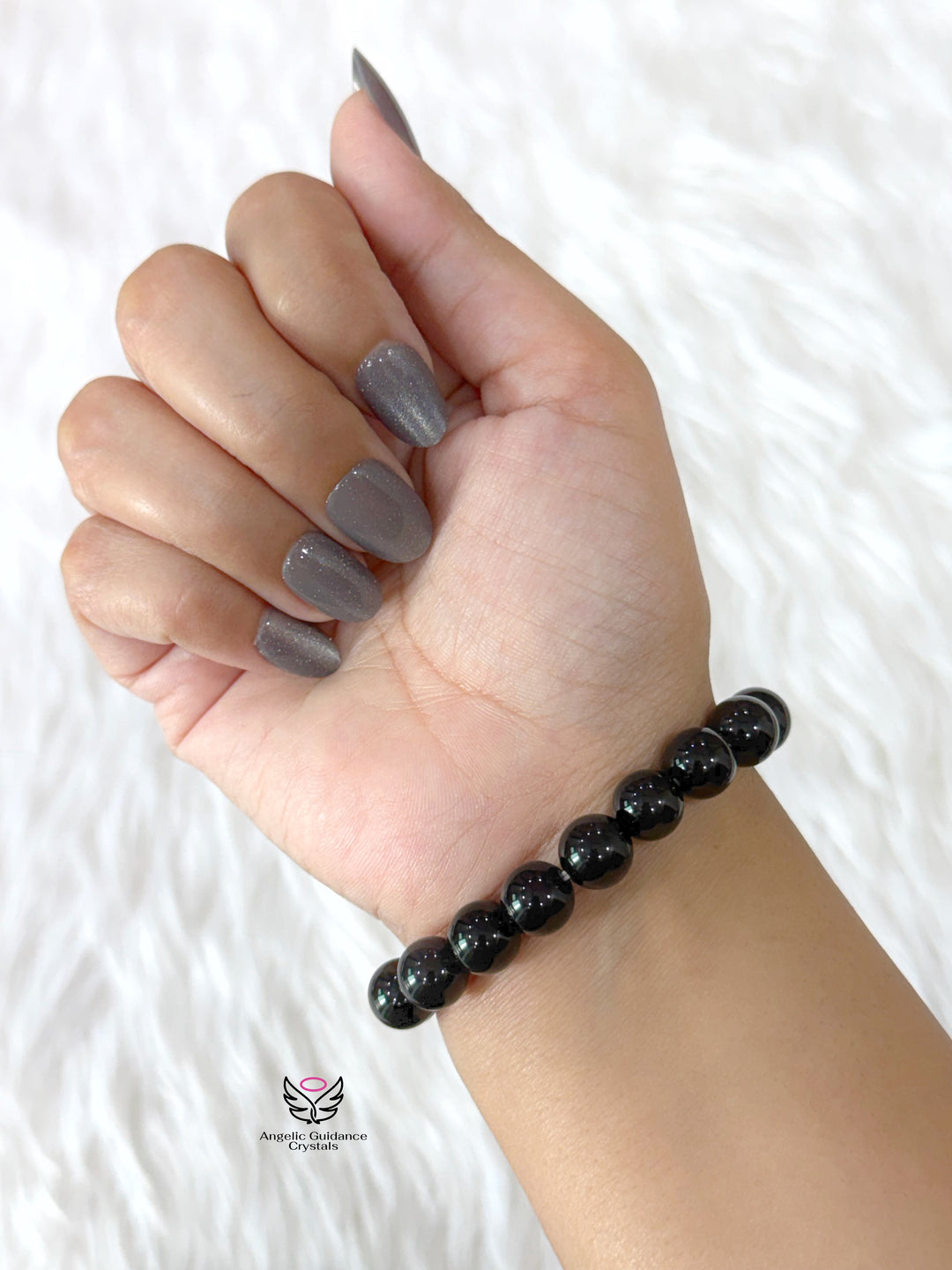 Black Rainbow Obsidian 10mm Bracelet