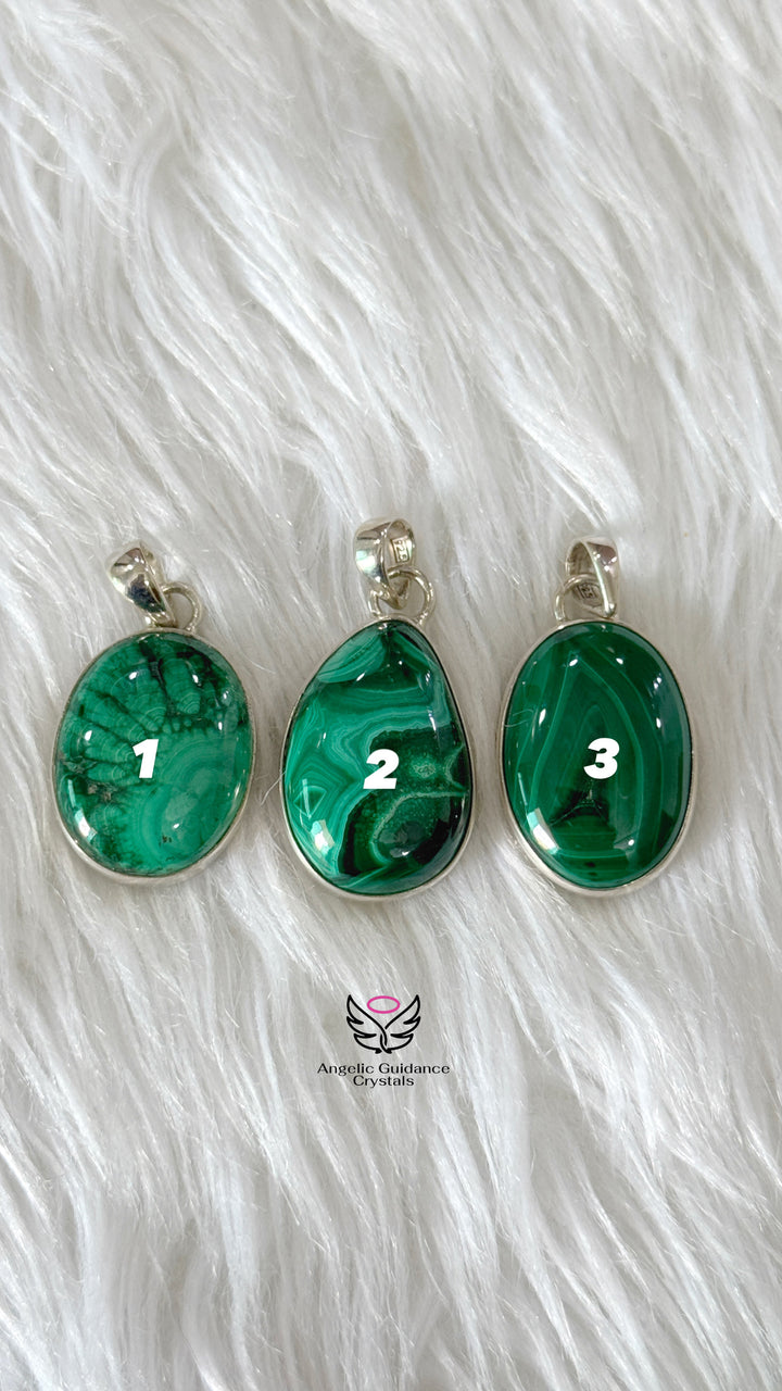 Malachite Silver Pendant | Growth And Abundance