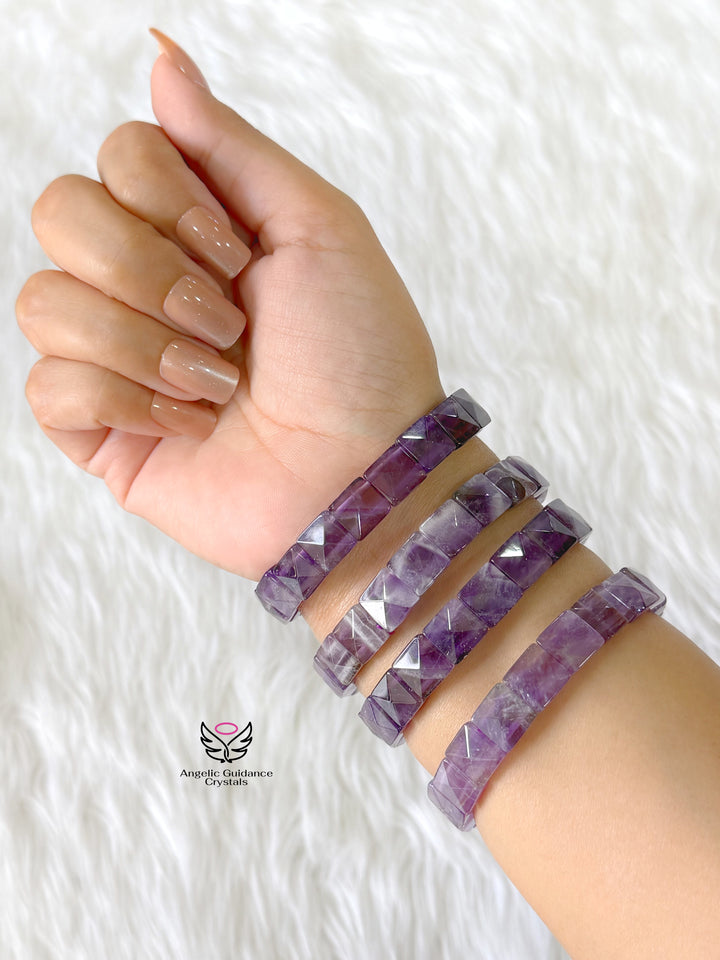 Amethyst Pyramid Bracelet